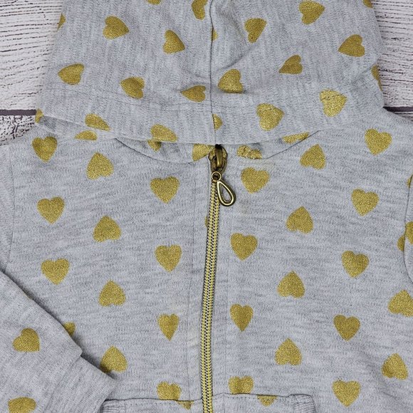 Necix's Girls Valentine Hearts Zip Hooded Sweatshirt Size 9m - Picture 1 of 4